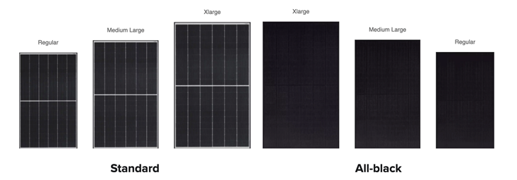 qcells solar panel design options, standard and all black australia