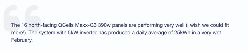 quote about solar panels performing in wet weather