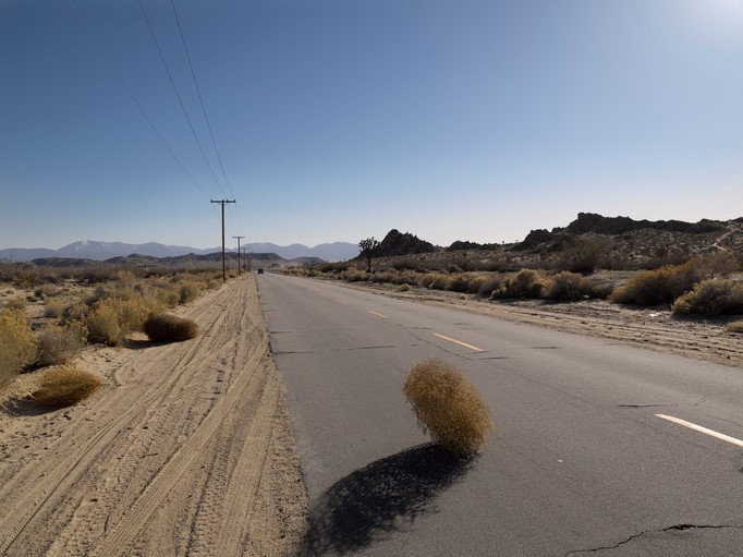 Tumble weed rolling down road representing the zero benefits of paying for grid power energy